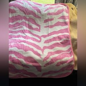 Pink and White Zebra Print Baby  Blanket